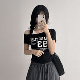 Hip-Style Outfit💫 LA 93 One-Shoulder Short Sleeve (3 colors)