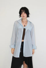 SHEER HOODED SHIRT