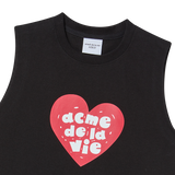 25SS UGLY HEART CROP SLEEVELESS BLACK