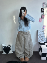 SEMI SEE THROUGH BOUCLE フーディーカーディガン 🩵🩶🖤🧸4COLOR