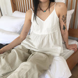 Hoteon heart-neck flare strap layered blouse tank top