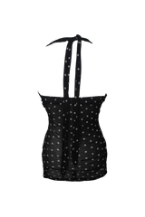 Dot halter top (Black/Light purple)