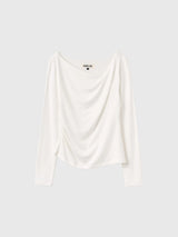 DRAPE SHIRRING LONG SLEEVE T-SHIRT
