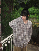 [unisex] Delice Vintage Check Long Sleeve Shirt