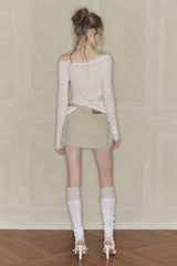 LACE BOATNECK TOP white