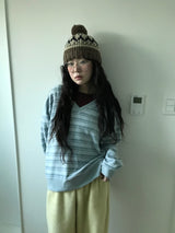 Bach Stripe V Sweatshirt (3color)