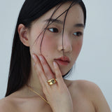 【MADE】 Gold curve ring