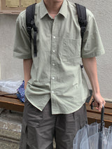 Modern Oversized Linen Short-Sleeve Shirt