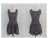 GINGHAM CHECK RIBBON MINI DRESS