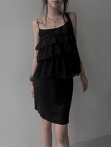 ruffle sheer bustier blouse (2color)