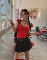 Bell shirring puff sleeveless