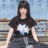 ミックススターエンジェルパッチTシャツ (ブラック) F25QB117