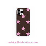 wittyフラッシュスターレインケース (brown+pink)