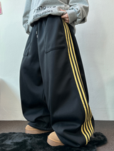 FLEECE❤TRACK BIG POCKET LONG WIDE BALLOON PANTS 🖤🩶💛4COLOR