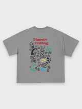 ドゥードゥルスカルTシャツ - グレー