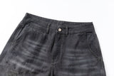 WASHED FADED HAND-WIPED WHISKER RANDOM STITCH HERRINGBONE CHINO