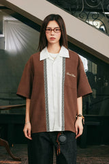 Layered Ethnic Embroidery Cuban Shirt