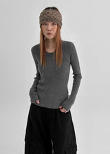 [MADE] Tanjiki Wool U-neck Ribbed Knit