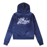 Selene Stud Velour Hoodie ZIp-up