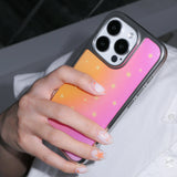 starry night silver epoxy case. pink orange