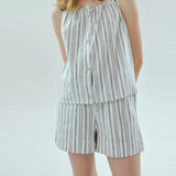 SNOWDROP linen shorts [st.black]