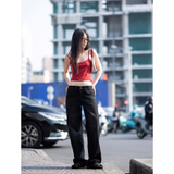 Tiberinus - Lily Jeans - Low-Rise Straight-Leg Jeans - Black - 23 cm Rise - 23.5 cm Leg Opening