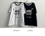 ティニートラックラインオーバーサイズフィットショートスリーブTシャツ