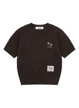 SERIN SMALL LOGO CABLE HALF KNIT (2COLOR)