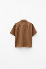 Linen half shirts (Brown)