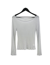 Renne See-through Boat Neck Long Sleeve Tee