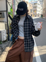 スローツーウェイチェックシャツ (2C)