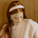 Jacquard Ribbon Volume Hairband _ Pink