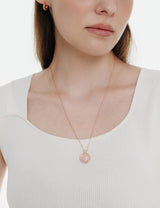 26SS★ [Premium Plating] Pennysense AB(P) Coin Necklace Pink Opal