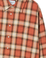 25FW ディストレスチェクコットンシャツ オレンジ