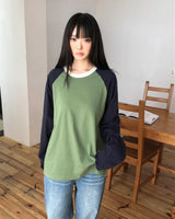 セグ コントラスト ラグラン ロングスリーブTシャツ