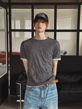Even Wrinkle Layered Short Sleeve T-shirt