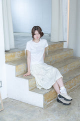 rosette pocket skirt(cream)