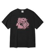 Blur Effect Round T-Shirt-Black