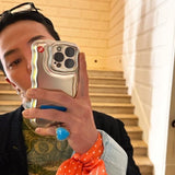 [SET]Wavy chrome silver case + grip + strap
