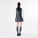 Wool button mini dress 003