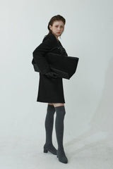 WOOL-LIKE LONG COAT_BLACK