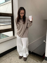 [unisex] マジェボーダーオーバー長袖Tシャツ