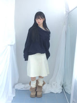 soft corduroy banding skirt