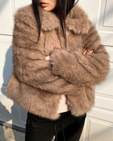 Sebin Collar Two-Tone Fur Jacket