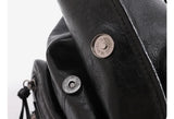 Y2K Oil-Waxed Leather Pocket Mini Backpack 2-Way