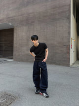 Esther Lettering Denim Pants 3C