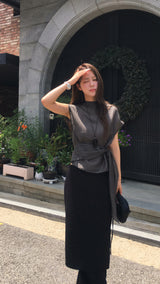 Moss wrap blouse