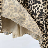 Leopard frill unbalanced skirt