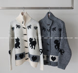 Nyangdeng's nose-dishon tteokbokki knit cardigan