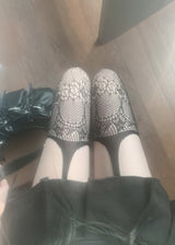 yuyuni lace garter stocking (black)